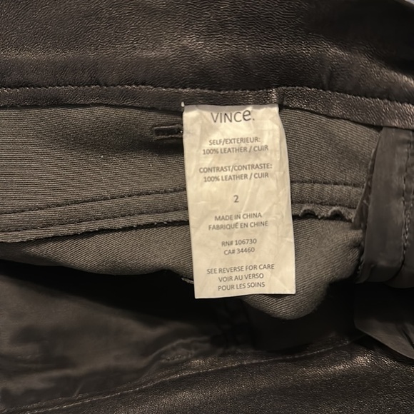 VINCE MIXED MEDIA BLACK LEATHER SUEDE SKINNY PANTS - Picture 8 of 8